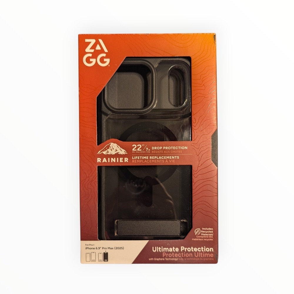 V6-O ZAGG Rainier Ultimate Protection Case Kickstand iPhone 17‎ Pro Max - Smoke